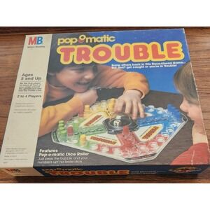 Vintage TROUBLE POP O MATIC Replacement Board Game Box Only 1986